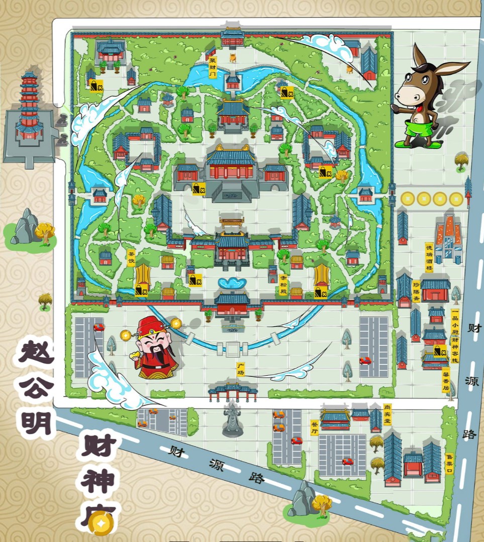 汉阴寺庙类手绘地图